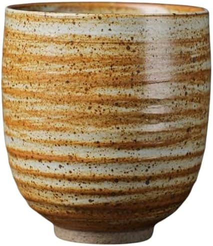 Liying Vintage Ceramic Coffee Cup 175ml, Handmade Art design cup for coffee, Cappuccino, Tea #4 (Dark Brown)