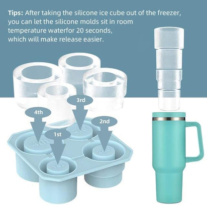 Liying Ice Cube Tray For Stanley Cup 30-40 Oz,Silicone Stanley Ice Mold For Stanley Cup,Cylinder-Shaped Stanley Cup Ice Mold With Lid For Drinks, Coffee (Multicolour) #2