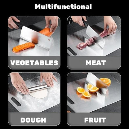 Liying Stainless Steel Cutting Board - Cutting Boards (29 * 20cm) for Kitchen, Dishwasher Safe Double-Sided Stainless Steel Board for Home, Kitchen, Outdoor Camping, Restaurant & Hotel (Small)