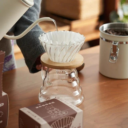 Liying 1-2 Cup Small Coffee Filters, 50 Count, Disposable Basket Paper, Compatible with Kalita Wave Dripper 155 Series, Pour Over and Drip Coffee Maker