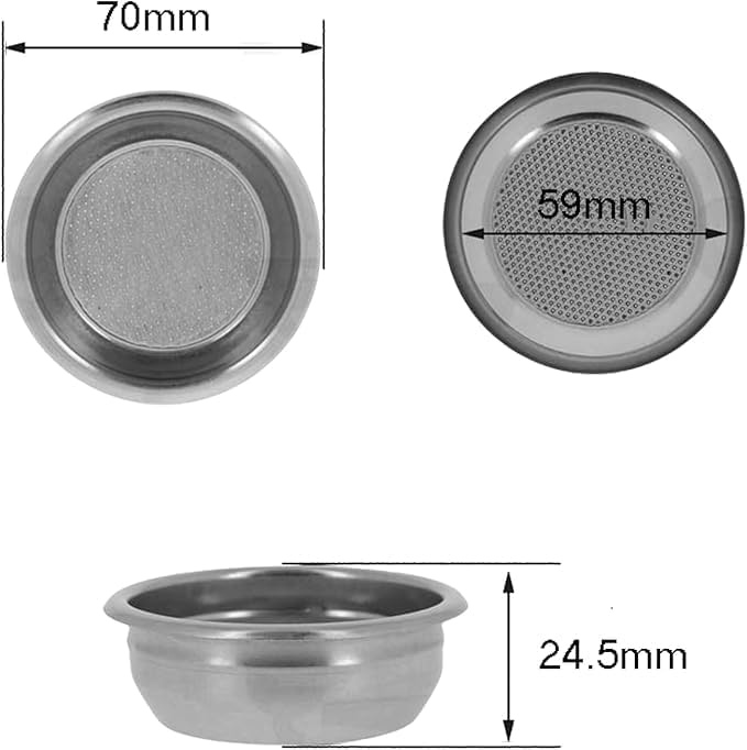Liying 58mm Portafilter Basket Coffee Filter, 20g Micro Sieve Filter Basket, Double Layer Portafilter Basket, 304 Stainless Steel, 0.8mm Thickness