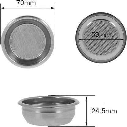 Liying 58mm Portafilter Basket Coffee Filter, 20g Micro Sieve Filter Basket, Double Layer Portafilter Basket, 304 Stainless Steel, 0.8mm Thickness