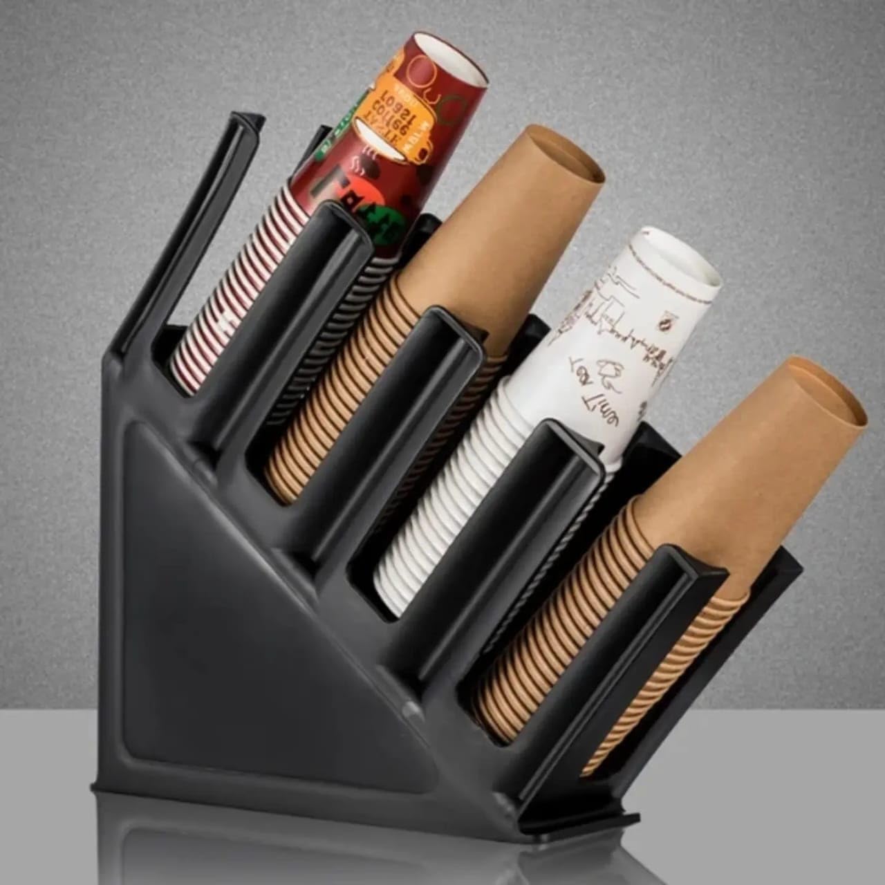 Liying Paper Cup Holder and Lid Holder Coffee Cup Dispenser, Disposable Cup Organizer for Countertop Coffee Station Bar Restaurant Breakroom