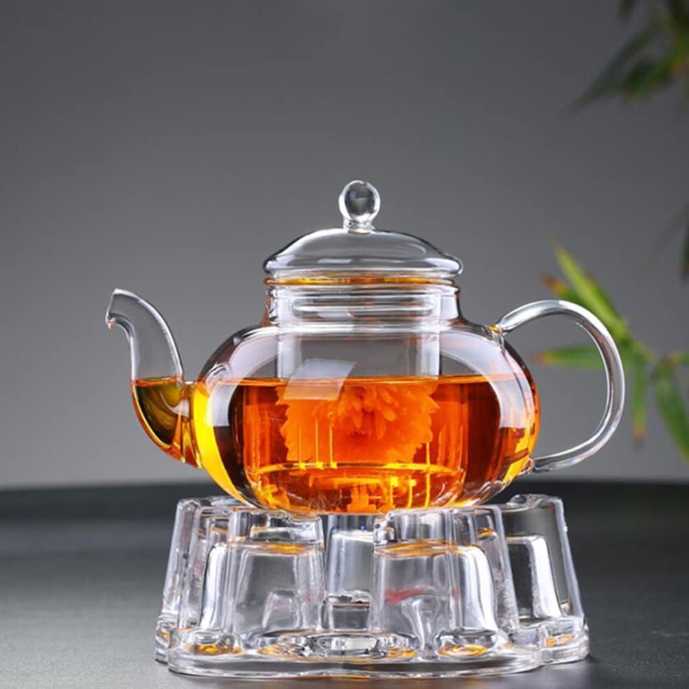 Glass Water Pitcher 400ml Borosilicate Glass Teapot with glass Infuser Stovetop