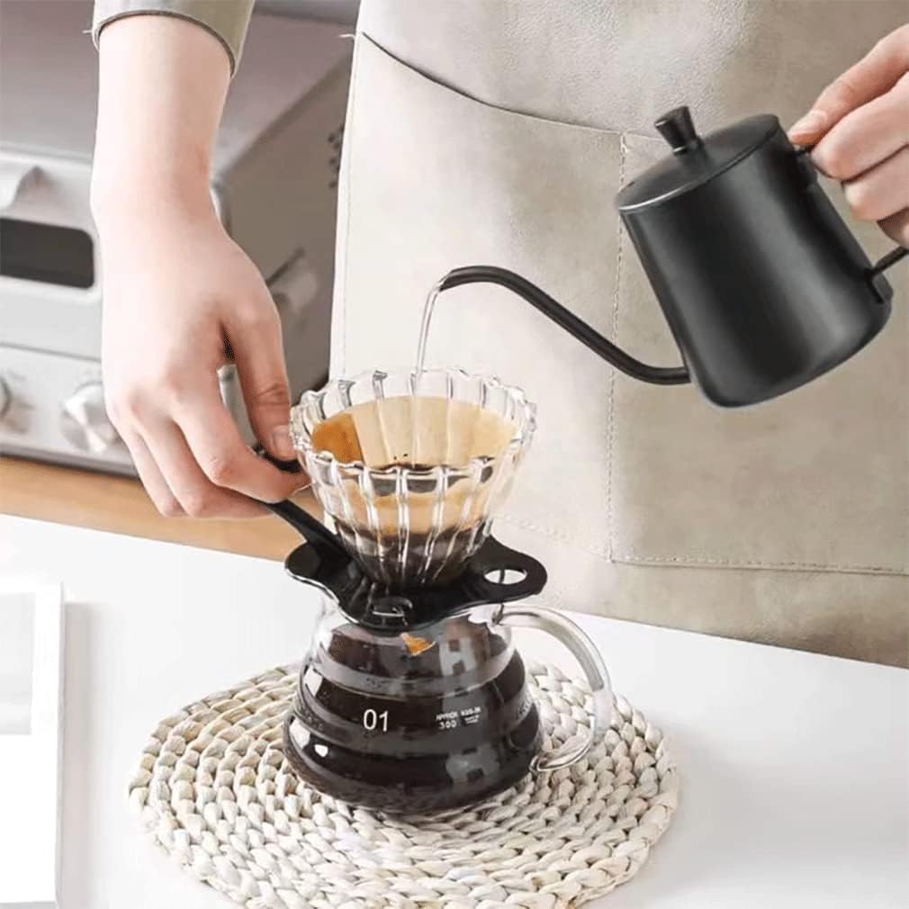 Liying Clear Glass Range Coffee Server (300ML) Carafe with Lid for Pour Over Tea & Coffee Maker, Heat Resistant Glass…