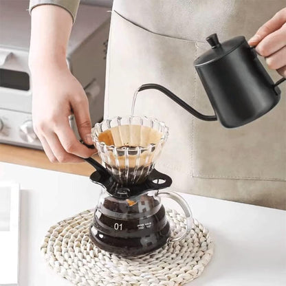 Liying Clear Glass Range Coffee Server (300ML) Carafe with Lid for Pour Over Tea & Coffee Maker, Heat Resistant Glass…