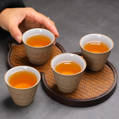 Liying 4Pcs handmade Ceramic Coffee Cup, Espresso Cup 50ml for Turkish, Tea, coffee Eco-Friendly Unique Gift for Home, Weddings