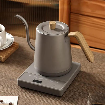 Liying Wooden handle design Gooseneck Electric Pour Over Kettle with Temperature Control, Tea & Pour Over Coffee Kettle Stainless Steel Auto Shutoff Boil Dry Protection 0.8L Electric Kettle