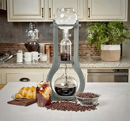 Liying Cold Brew Coffee and Tea Maker, 800ml, Dripper with Adjustable Water Flow, Stainless Steel Filter, Borosilicate Glass (Grey)