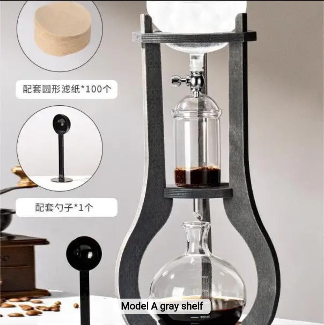 Liying Cold Brew Coffee and Tea Maker, 800ml, Dripper with Adjustable Water Flow, Stainless Steel Filter, Borosilicate Glass (Grey)