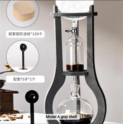 Liying Cold Brew Coffee and Tea Maker, 800ml, Dripper with Adjustable Water Flow, Stainless Steel Filter, Borosilicate Glass (Grey)
