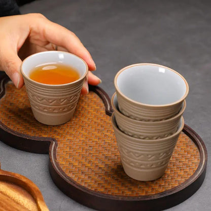 Liying 4Pcs handmade Ceramic Coffee Cup, Espresso Cup 50ml for Turkish, Tea, coffee Eco-Friendly Unique Gift for Home, Weddings