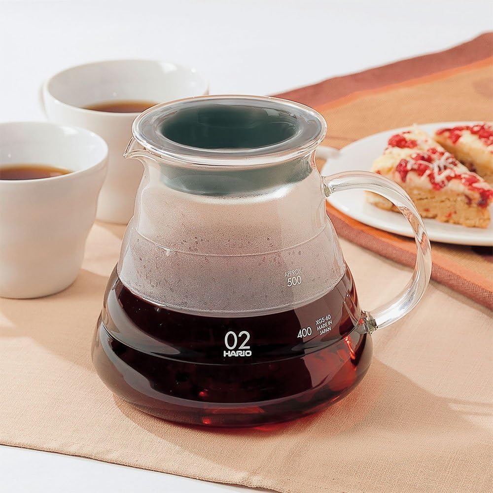 Liying Clear Glass Range Coffee Server (300ML) Carafe with Lid for Pour Over Tea & Coffee Maker, Heat Resistant Glass…