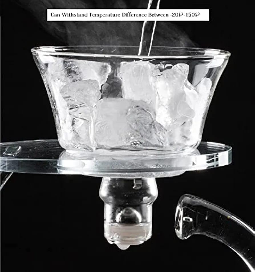 Liying Kungfu Glass Tea Set Magnetic Water Diversion Rotating Cover Bowl Semi-Automatic Glass Teapot Suit (white) #2