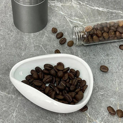 Liying Porcelain Coffee Beans Dosing Cup, For Coffee Bar Accessories, Coffee Bean Weighing (White)