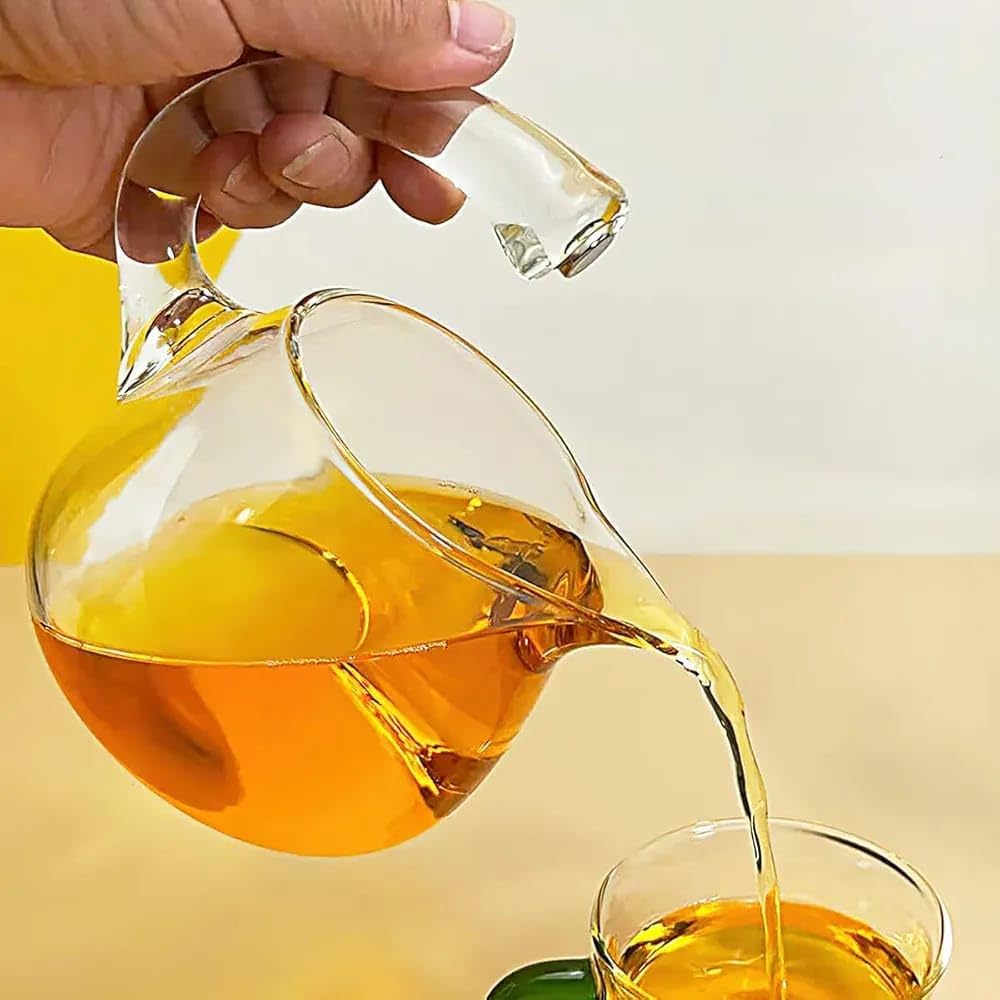Liying Kungfu Glass Tea Set Magnetic Water Diversion Rotating Cover Bowl Semi-Automatic Glass Teapot Suit (white) #1