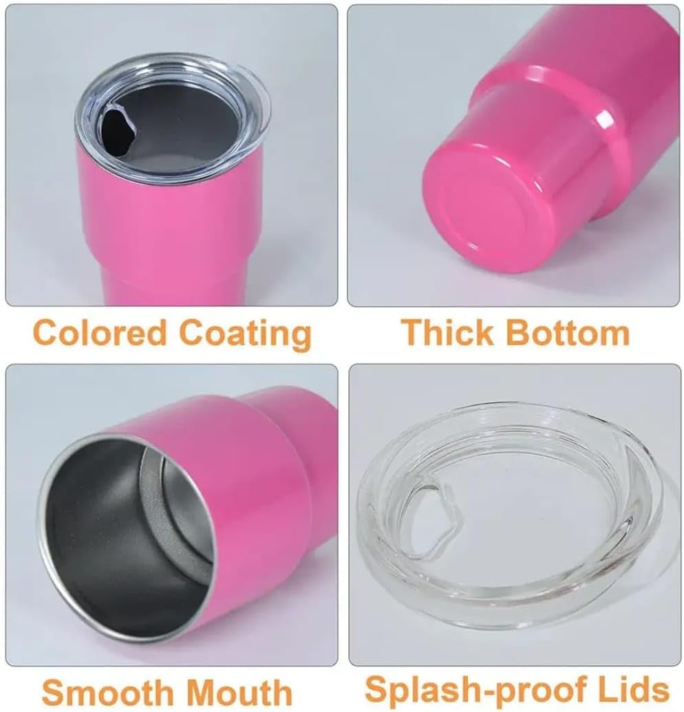 Liying 6Pcs Double Wall Stainless Steel cup with straw set (88ml), Coffee Mug Insulated Tumbler Cup for Champaign, Cocktail, Beer (multicolour)