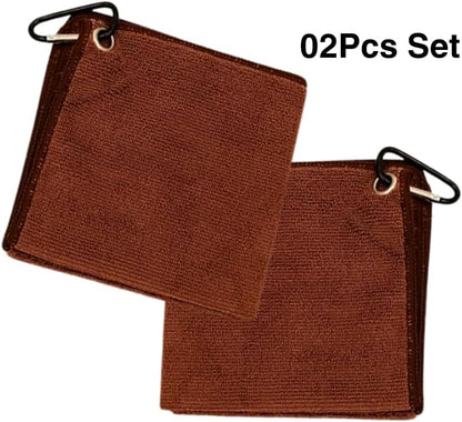 Liying Barista Cleaning Towel with Hook Set Pack of 2pcs, Mirco Fiber Cloth for Cleaning Espresso Coffee Machine Steam Wand and Coffee Bar Counter