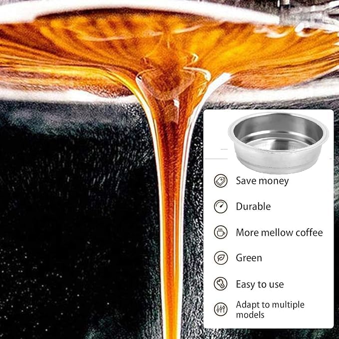 Liying 51mm Portafilter Basket Coffee Filter 2Pcs, 20g Micro Sieve Filter Basket, Double Layer Portafilter Basket, 304 Stainless Steel, 0.8mm Thickness