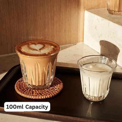 Liying Espresso Cups Set of 3 Clear Glass Cups 100ml for Coffee/Milk Insulated Shot Glasses Regular Espresso Accessories for CoffeeShop, Home, Kitchen and bar