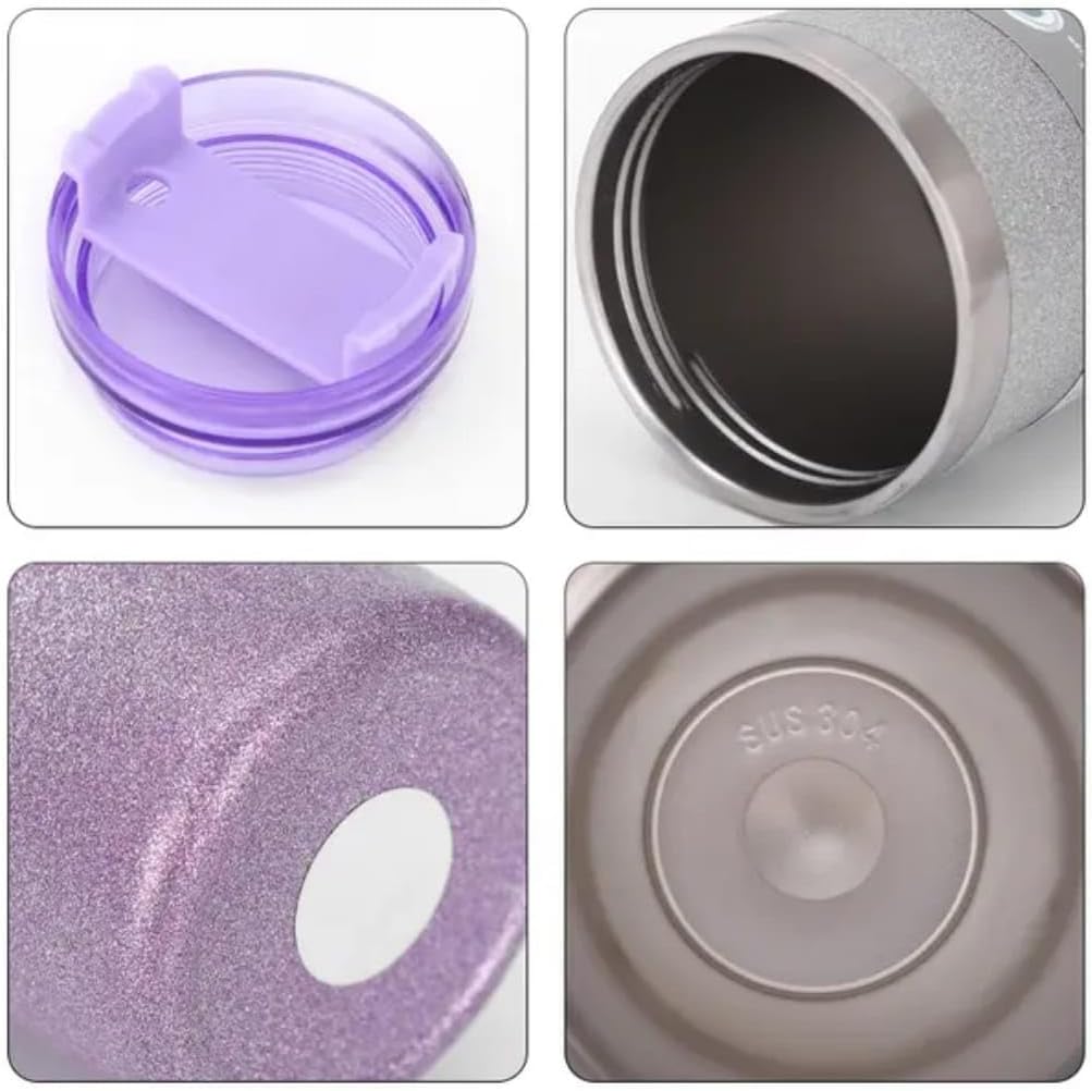 Liying 30 oz Tumbler with Handle, Stainless Steel Insulated Tumbler with Lid and Straw, Double Wall Vacuum Insulated Coffee Mug Tumbler,Insulated Coffee Thermal Cup for Cold and Hot (Purple)
