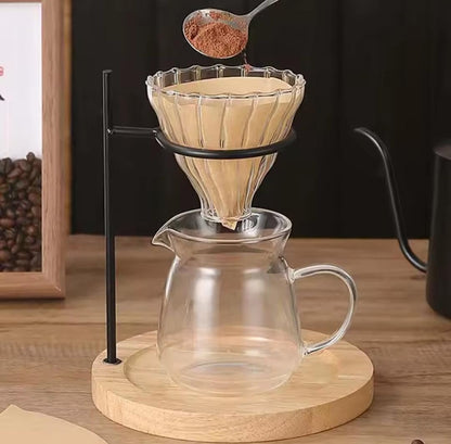 Liying Pour Over Stand Coffee Station, Coffee Filter Stand Holder, with Wooden Base Stand, Coffee Lovers for Best Coffee Experience