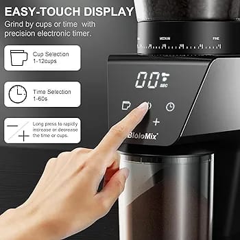 Liying Electric Coffee Grinder for Espresso Coffee and Manual Coffee Brewing up to 12 cups Grind Size from Espresso to Cold Brew Grind Size for Home and Coffee shop Cafe Restaurant Black Coffee Grinder
