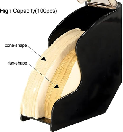 Liying Coffee Filter Holder Coffee Filter Box with Dustproof Cover Filter Paper Holder for Coffee Shop Home Storage Capacity of 100 pcs Paper Filters Black coffee accessories