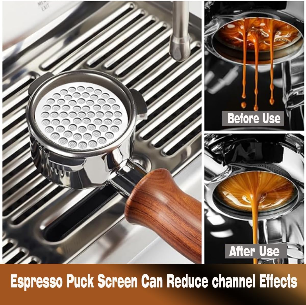 Liying 2Pcs 58mm Espresso Puck Screen - Food-grade 316 Stainless Steel Espresso Filter - 0.8mm Thickness - Reusable Espresso Screen Filter Mesh for Espresso Portafilter