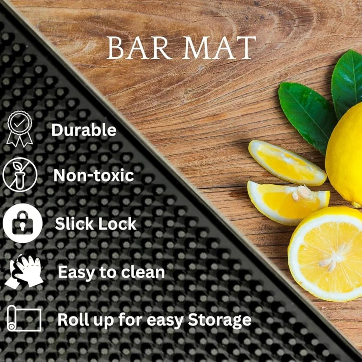 Liying 1Pcs Premium Coffee Bar Mat (45x30cm) - Absorbent Coffee Mat & Non-Slip Silicone - Perfect for Coffee Makers, Espresso Machines & Countertops (black/Brown)