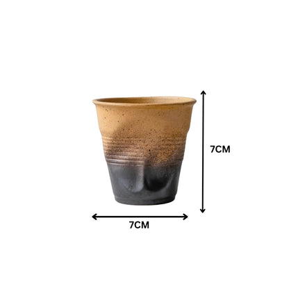 Liying Retro Ceramic Coffee Cup 75ml Handmade Art design cup for coffee Cappuccino Tea  Brown Cups