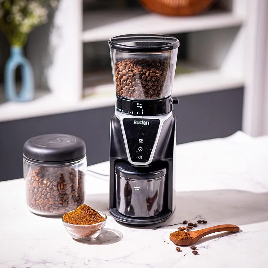 Liying Electric Coffee Grinder for Espresso Coffee and Manual Coffee Brewing, Grind Size from Espresso to Cold Brew Grind Size for Home and Coffee shop Cafe Restaurant Black Coffee Grinder