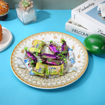 Liying 6Pcs Ramadan Dessert Plate Set 21 * 21CM (S) for Ceramic Serving Display Decoration, Ramadan Decorations for Table, Dessert Tray, Ramadan Serving Plate, Display Holder Decor Ornament Plate