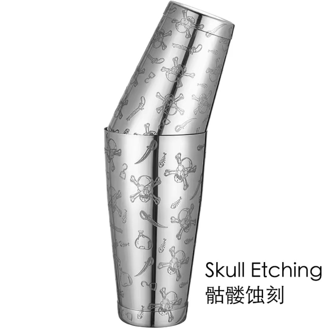 Liying Stainless Steel Boston Cocktail Shaker 750ml Drink Mixer with Built in Strainer for Mixing Drinks Margaritas Sceltons Deisgn Silver Barware Tool