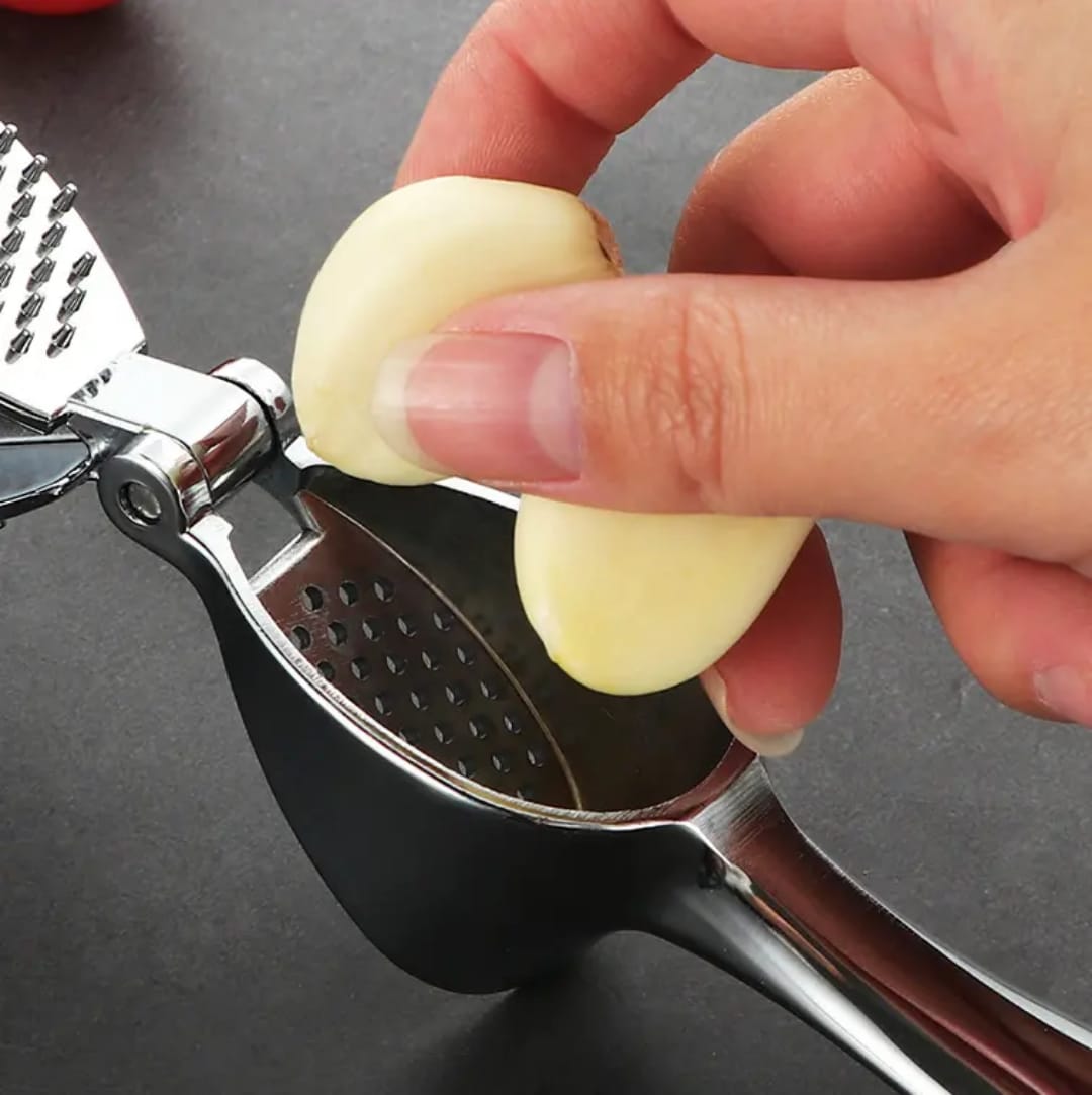 Liying 1Pcs High Effective Garlic Press With Studs Heavy Duty Garlic Mincer Easy to Squeeze and Clean Rust Proof and Dishwasher Safe Ginger Crusher Imperial Silver kitchen